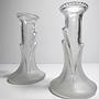2x Vintage Candlesticks Glass 1980s 1