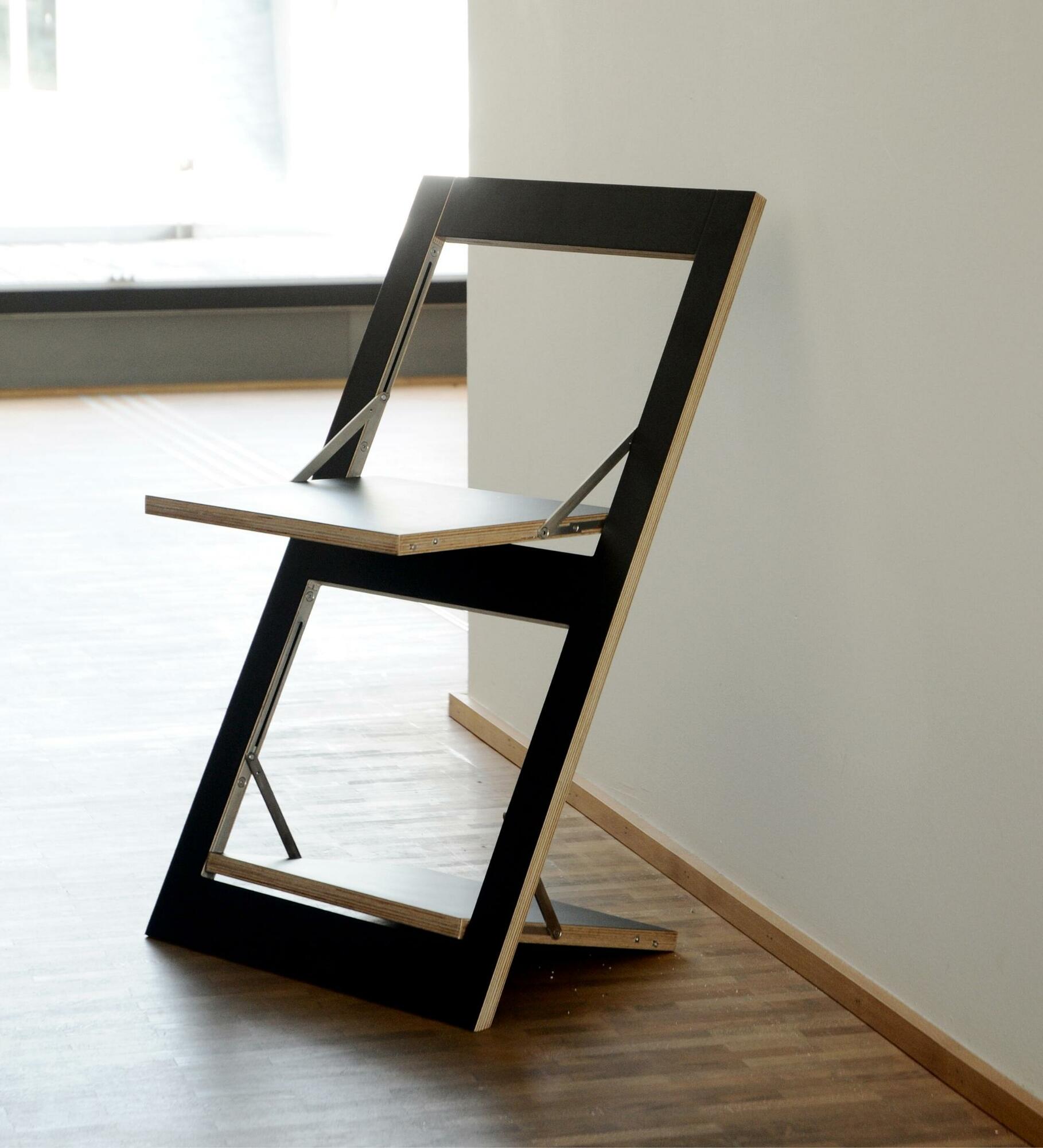 Fläpps Folding Chair Wood Black 1