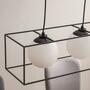 4-flammige Pendelleuchte Milchglas Schwarz 6