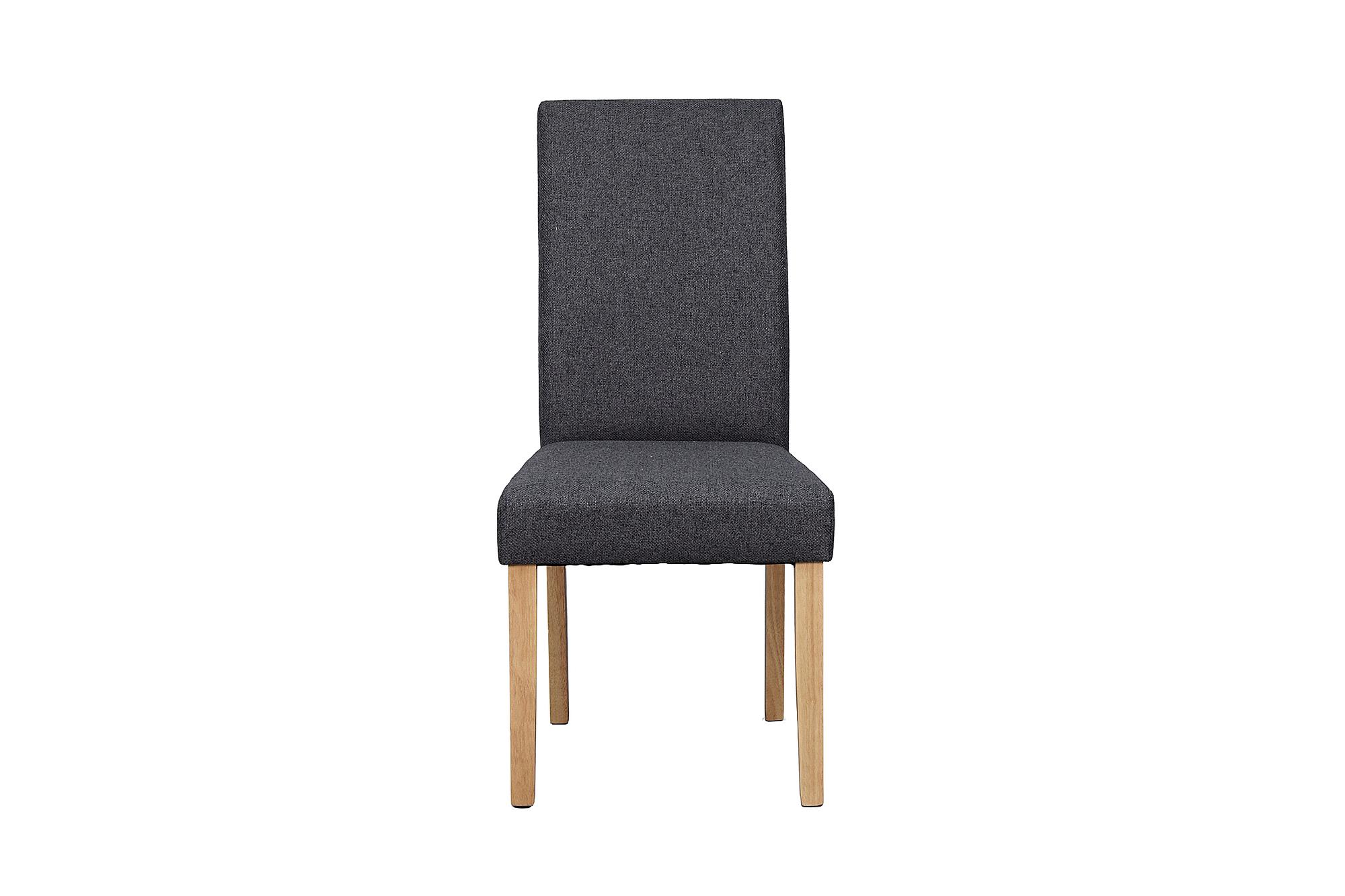 Dining chair Vaboa set of 2 solid oak anthracite 3