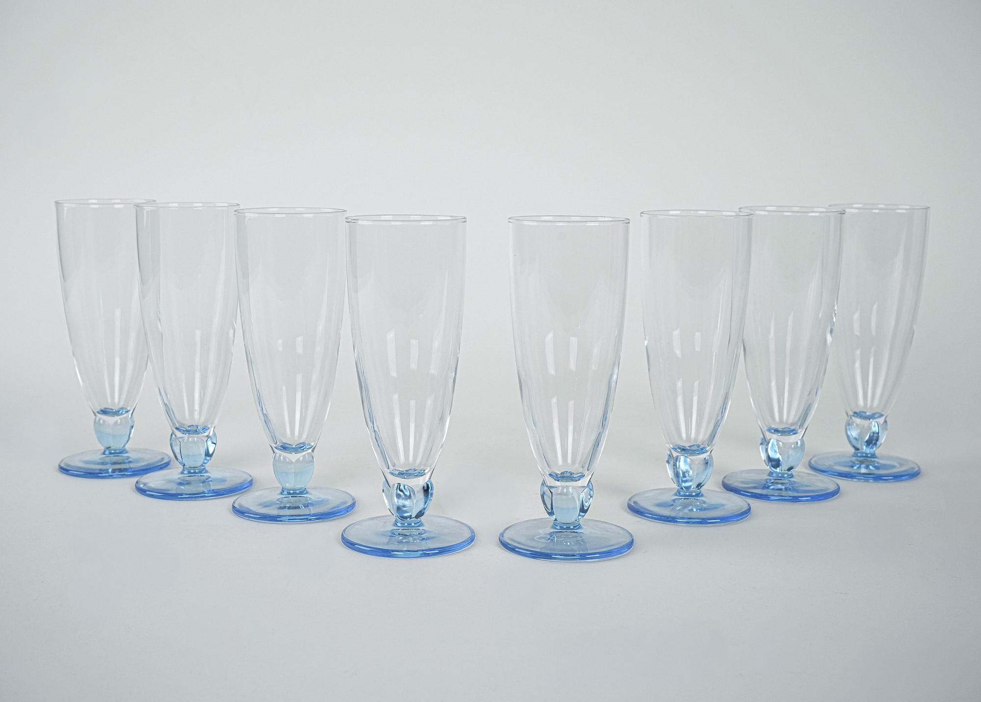 Sekttulpen-Set Transparent 1980er Jahre 3