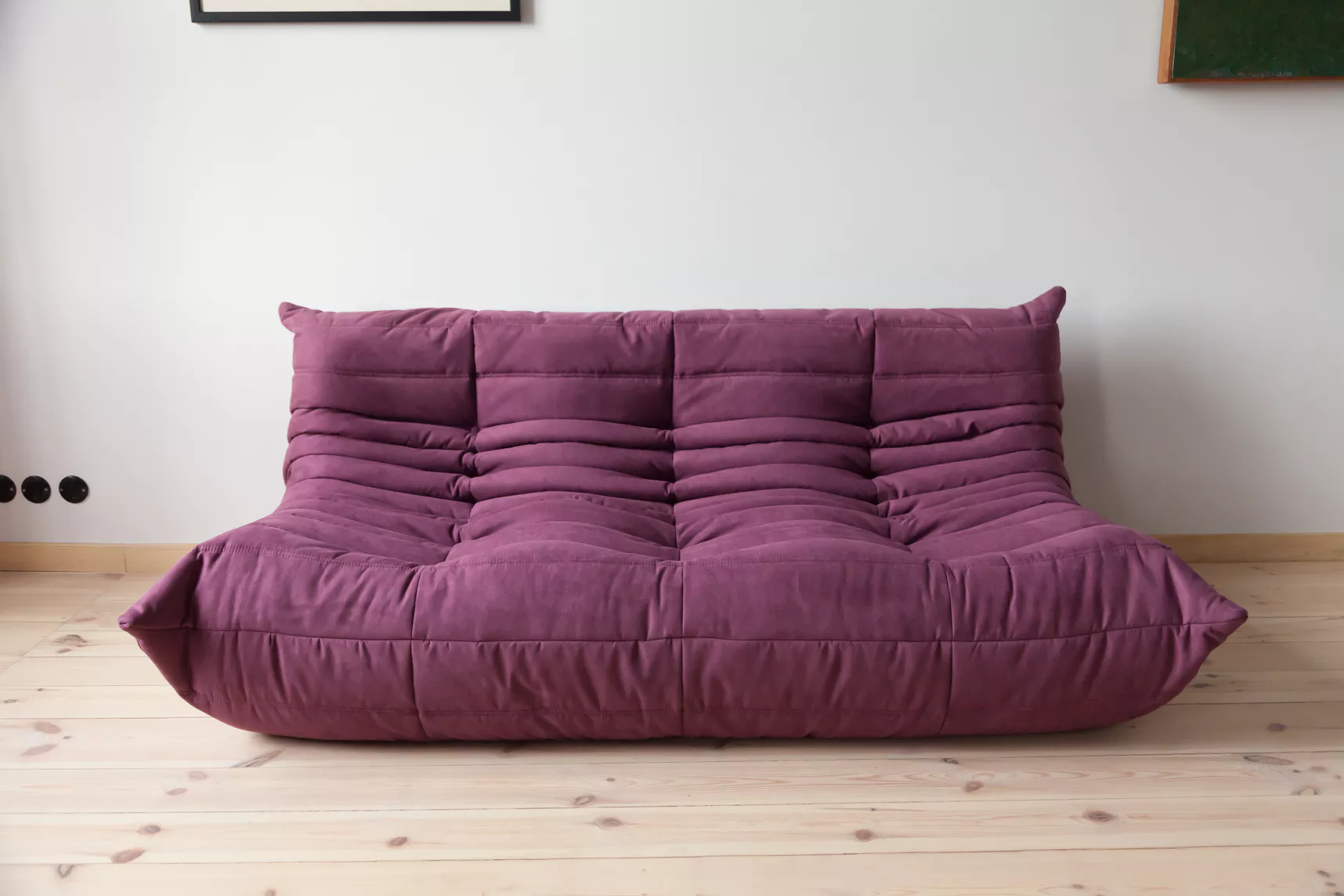 Togo Lounge Set 3 pezzi Tessuto Melanzana 1