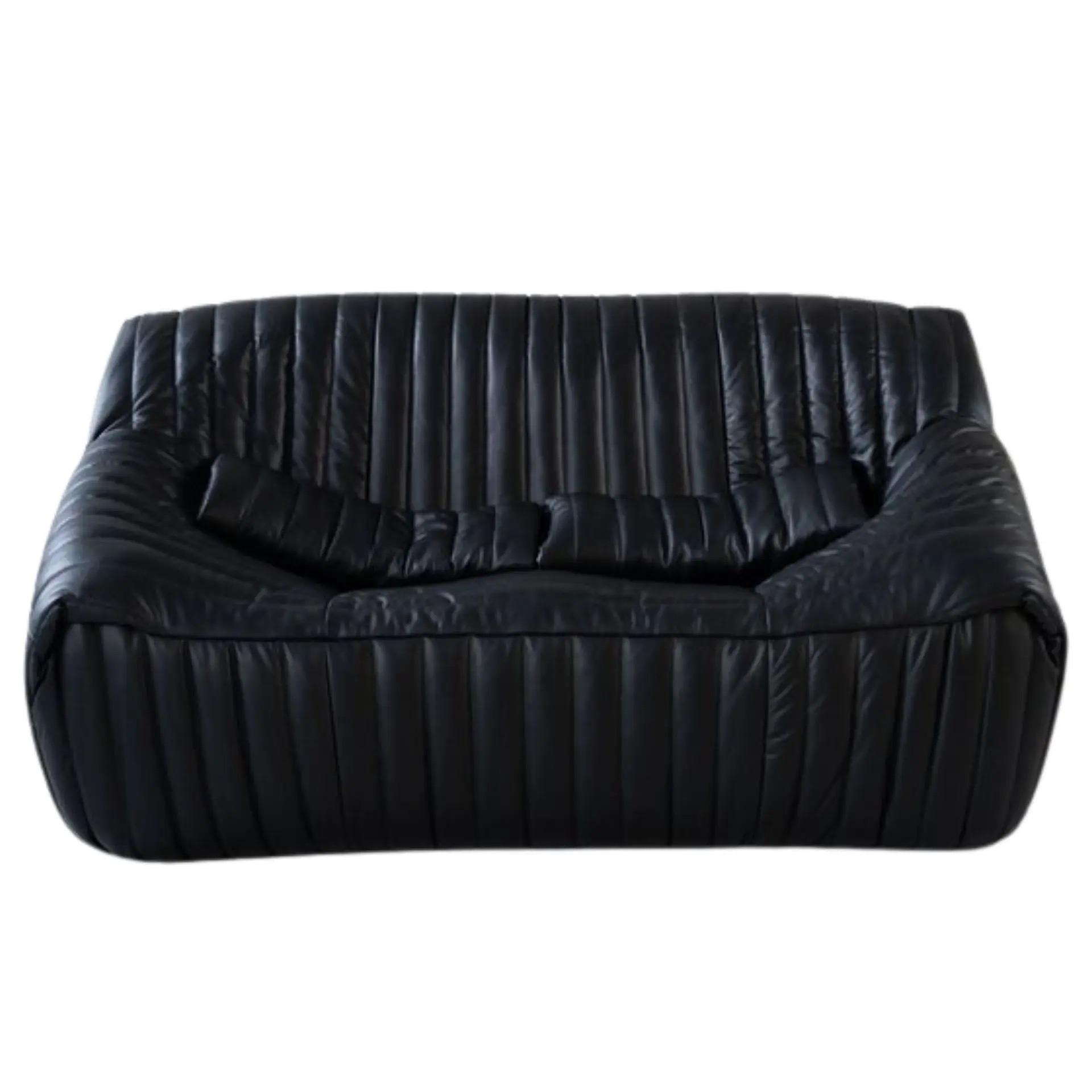 Sandra 2-seater Madras leather Black 5