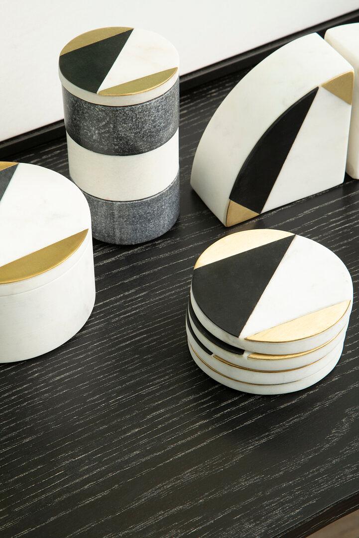 4x Kira Grey Marble Untersetzer
 1
