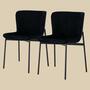 2x Dining chair velvet black 0