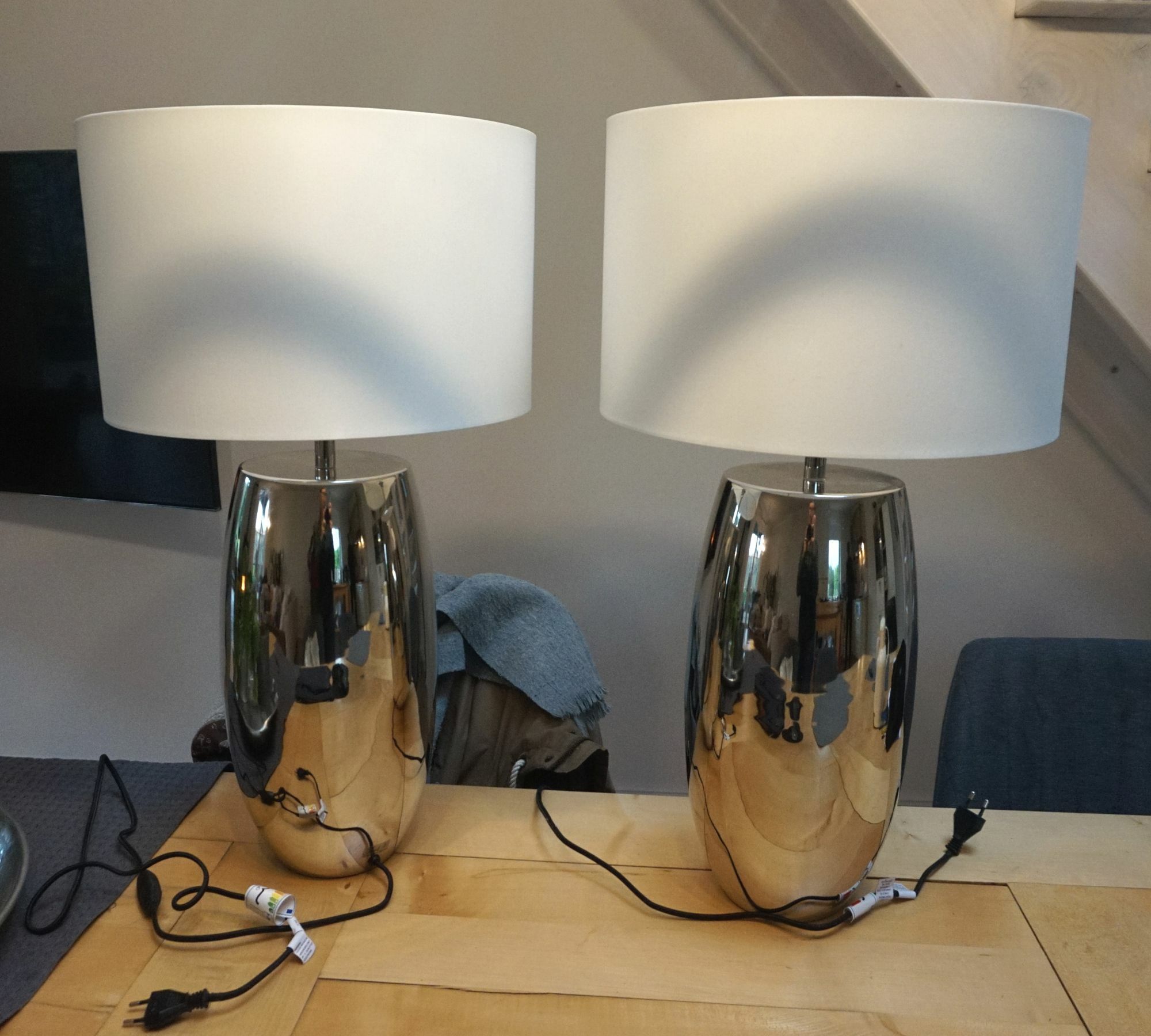 2x Fink Living Tischleuchte Metall Weiß 0