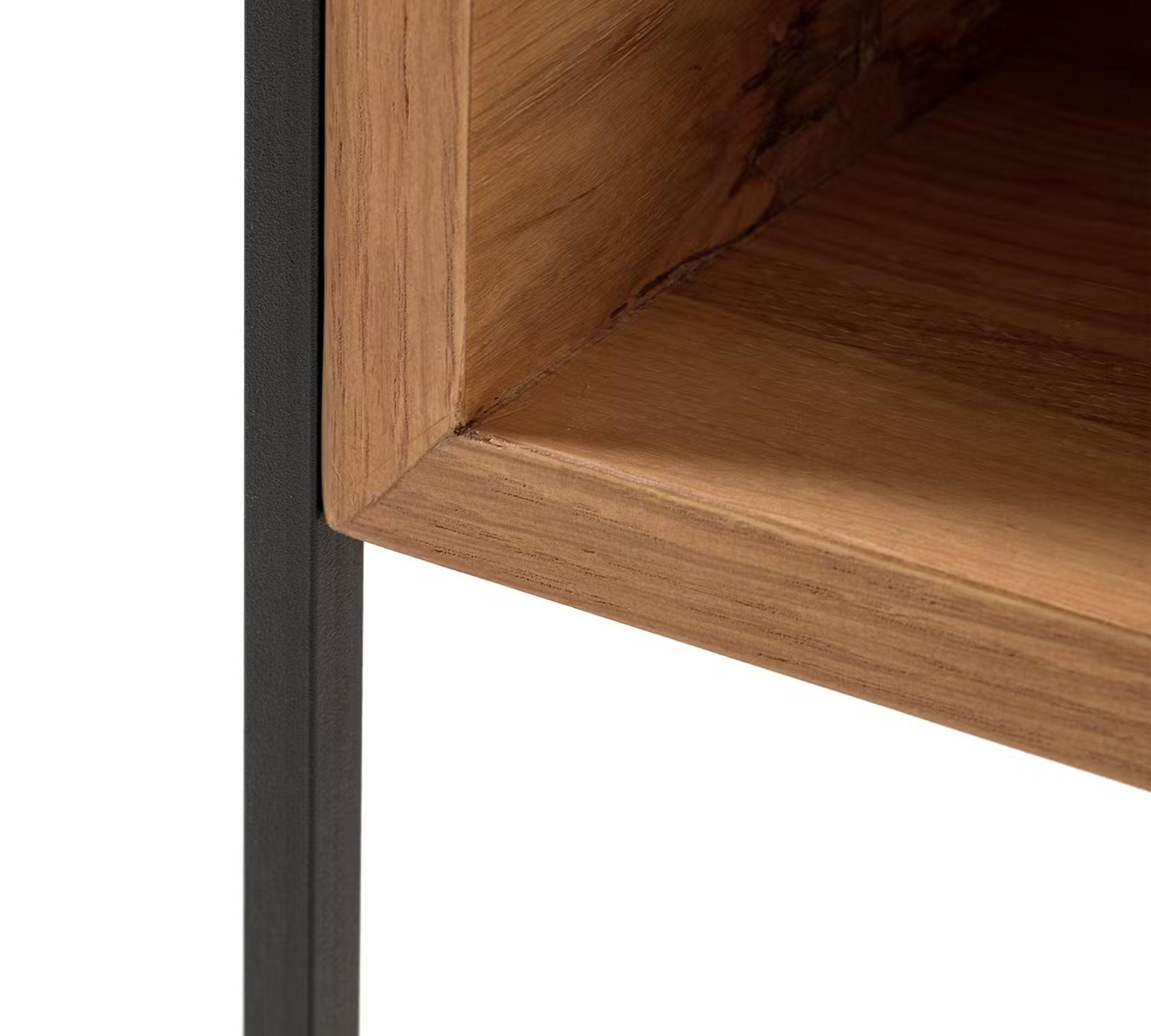 Nachttisch Cubus Echtholzfurnier Eiche / Schwarz 3