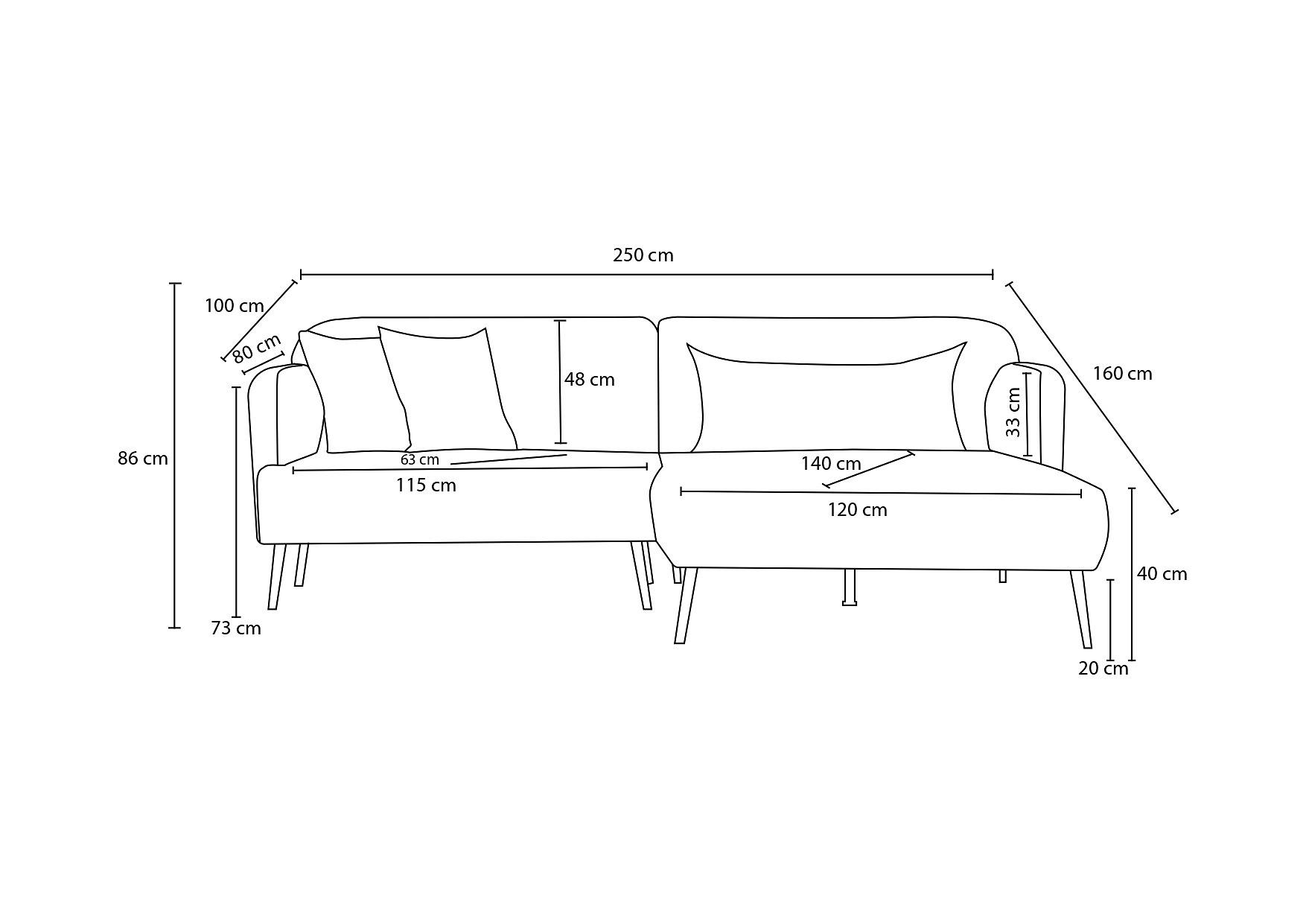 Revos Sofa Récamiere Rechts Braun 6