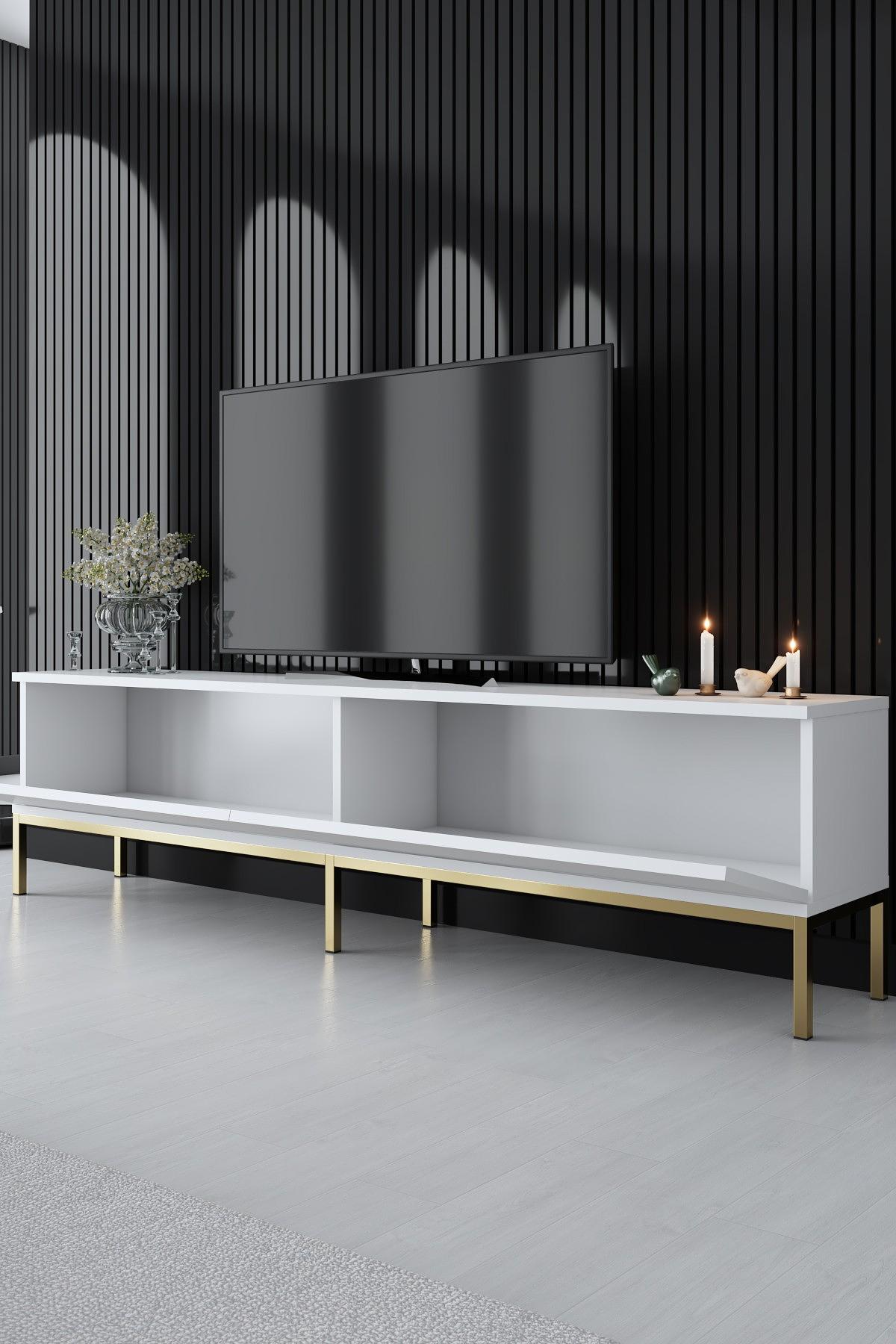 Lord Lowboard Holzfurnier Weiß Gold 2