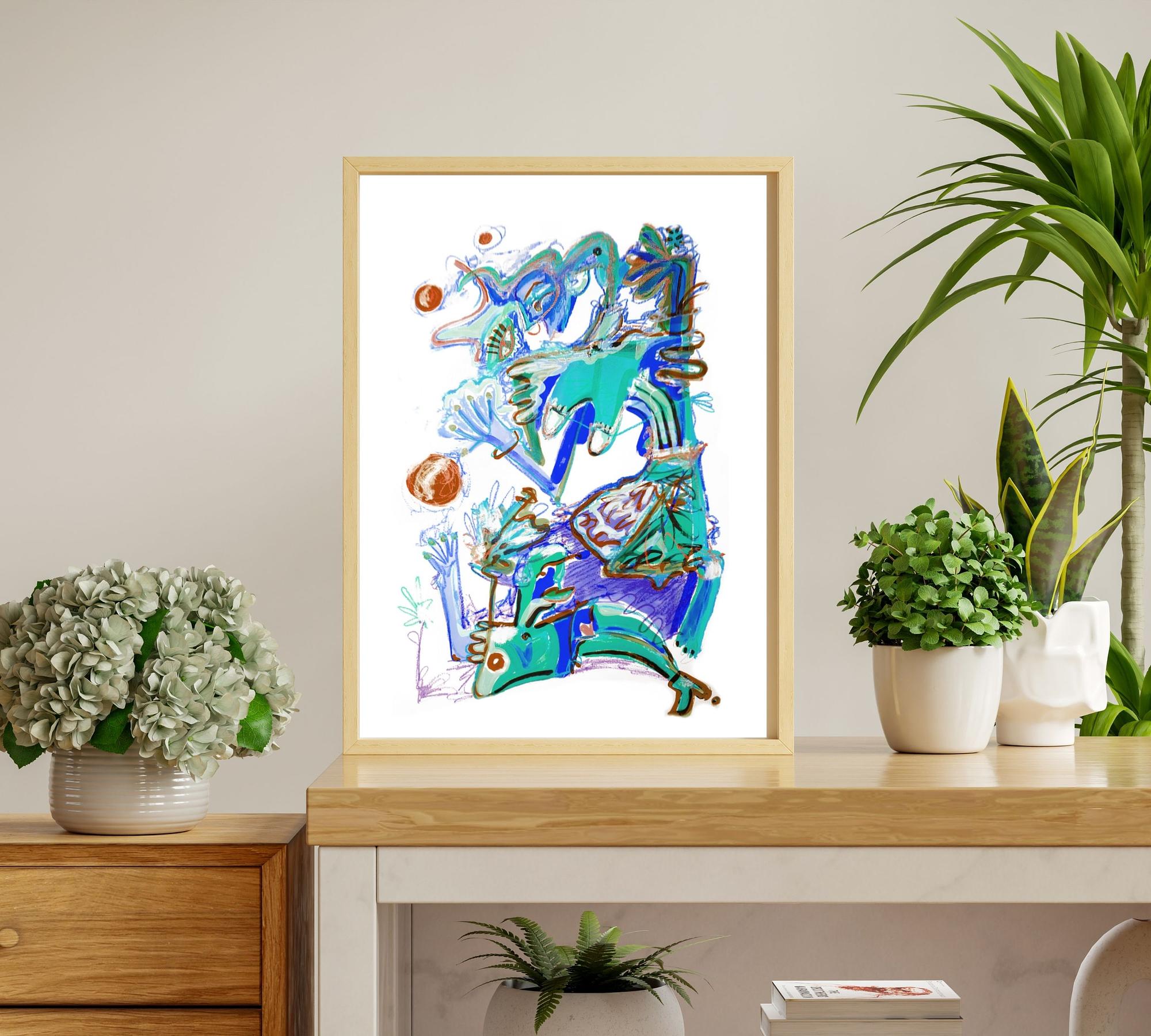 Mama e bimbo Art printMulticolor 1