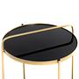 Warwick Beistelltisch Glas Metall Schwarz Gold 1