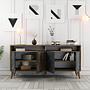 Milan Sideboard Walnussbraun Marmoroptik Schwarz 160cm 3