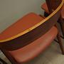 4x Chair Teak Wood Faux Leather Beige 1970s 11