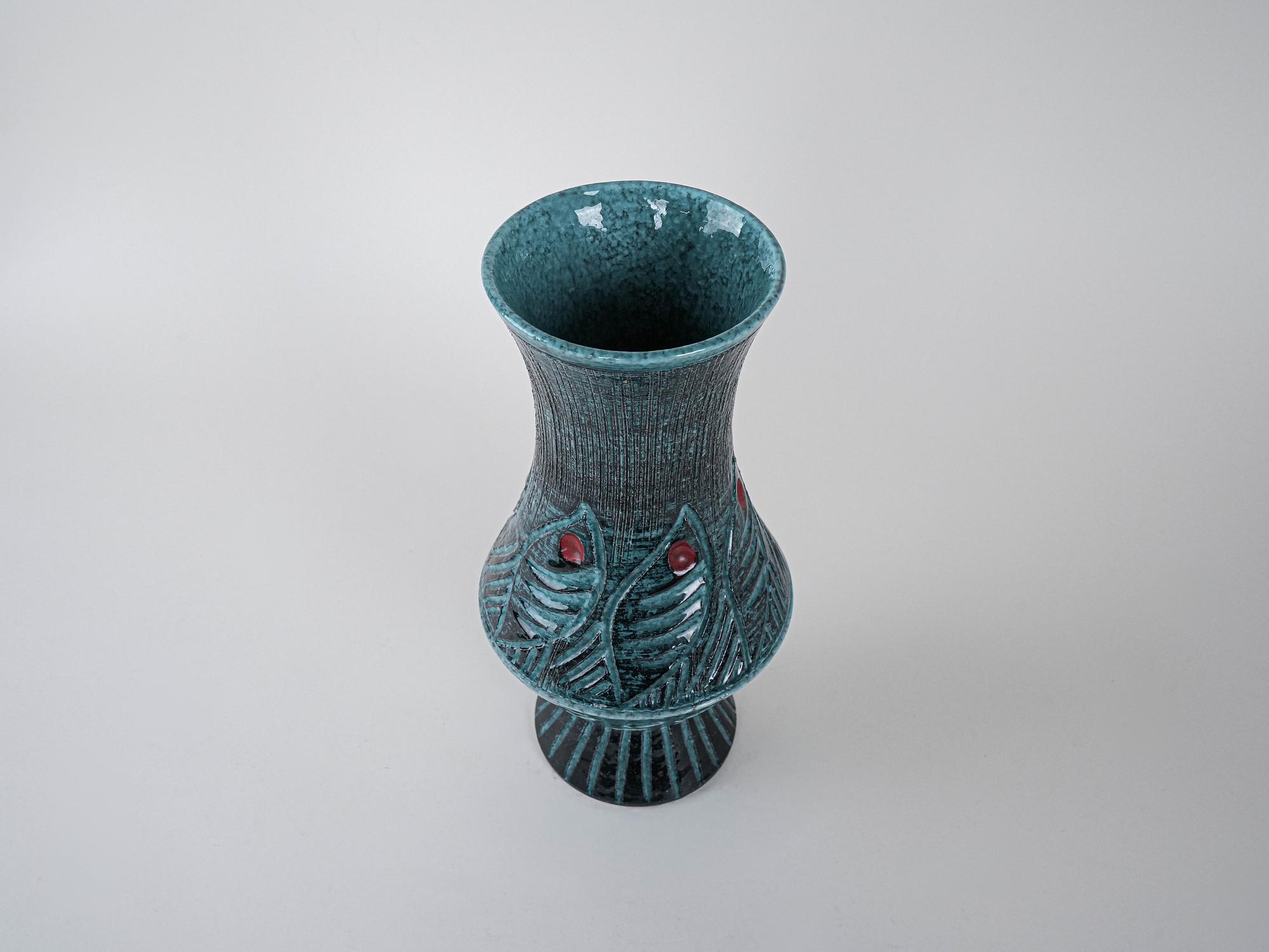 Keramikvase Fat Lava 1960er Jahre 3