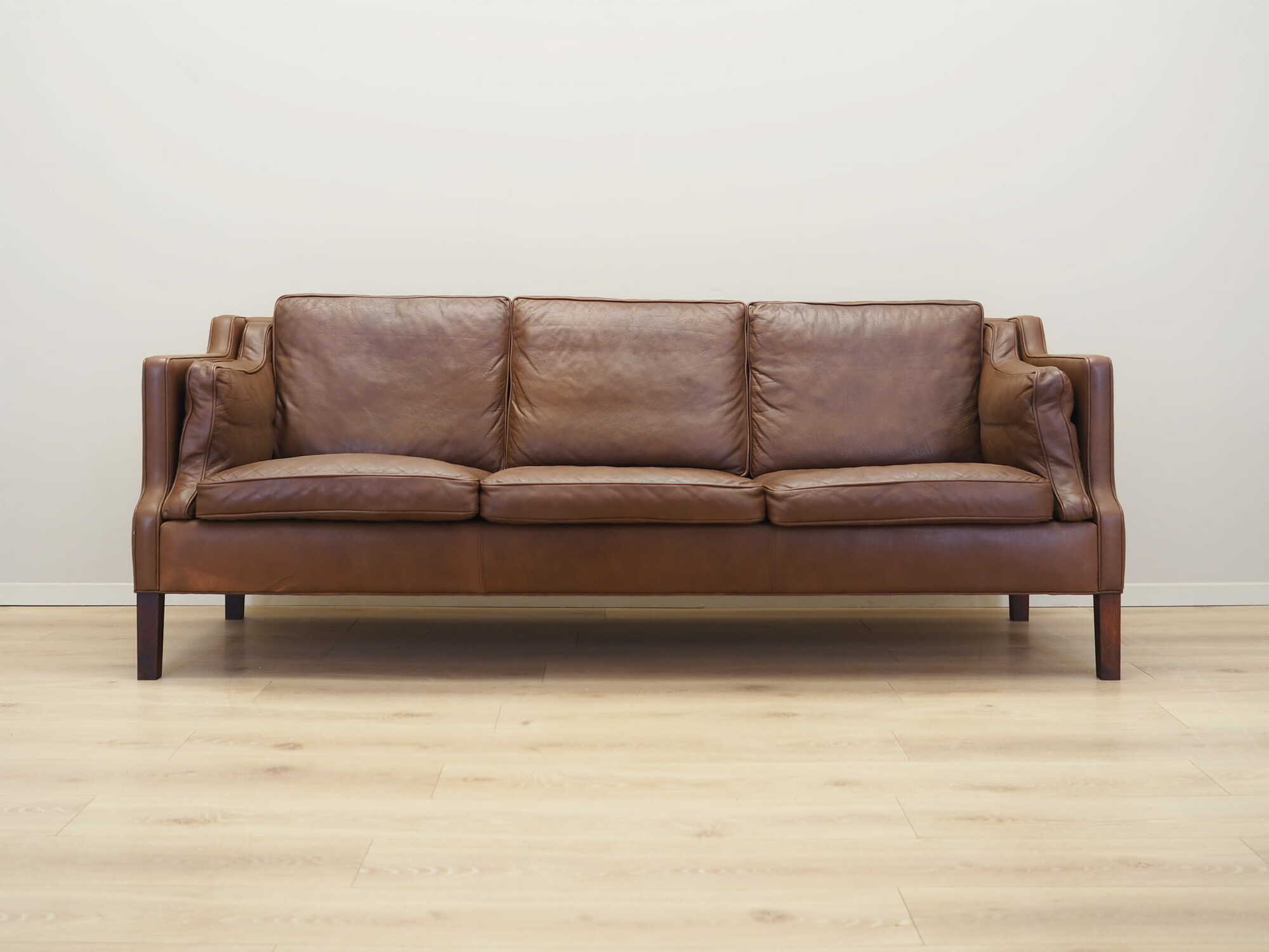 Vintage Sofa Leder Braun 1970er Jahre 1