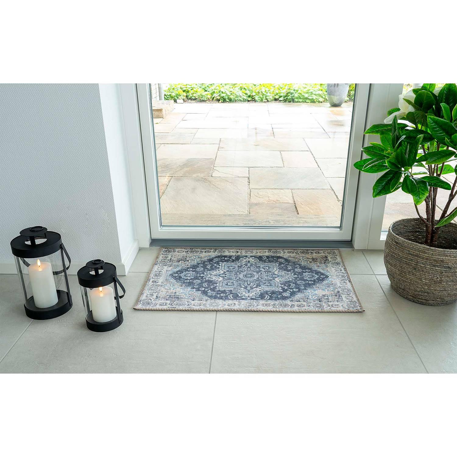 Fußmatte Havana Chenille Blau 2