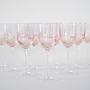 Wine glass set pink 1970s 4