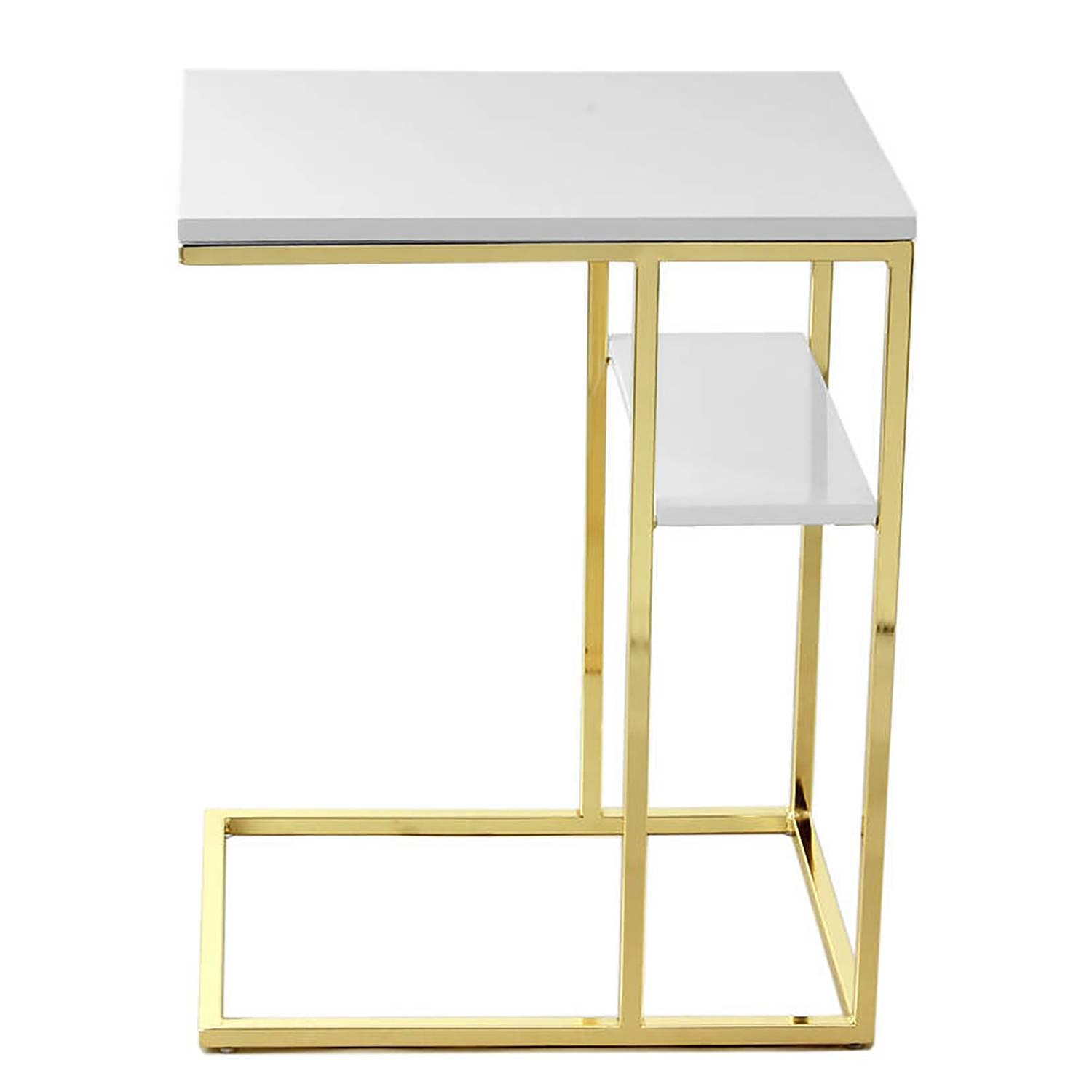 Lucilla Side Table Stainless Steel Gold White 3
