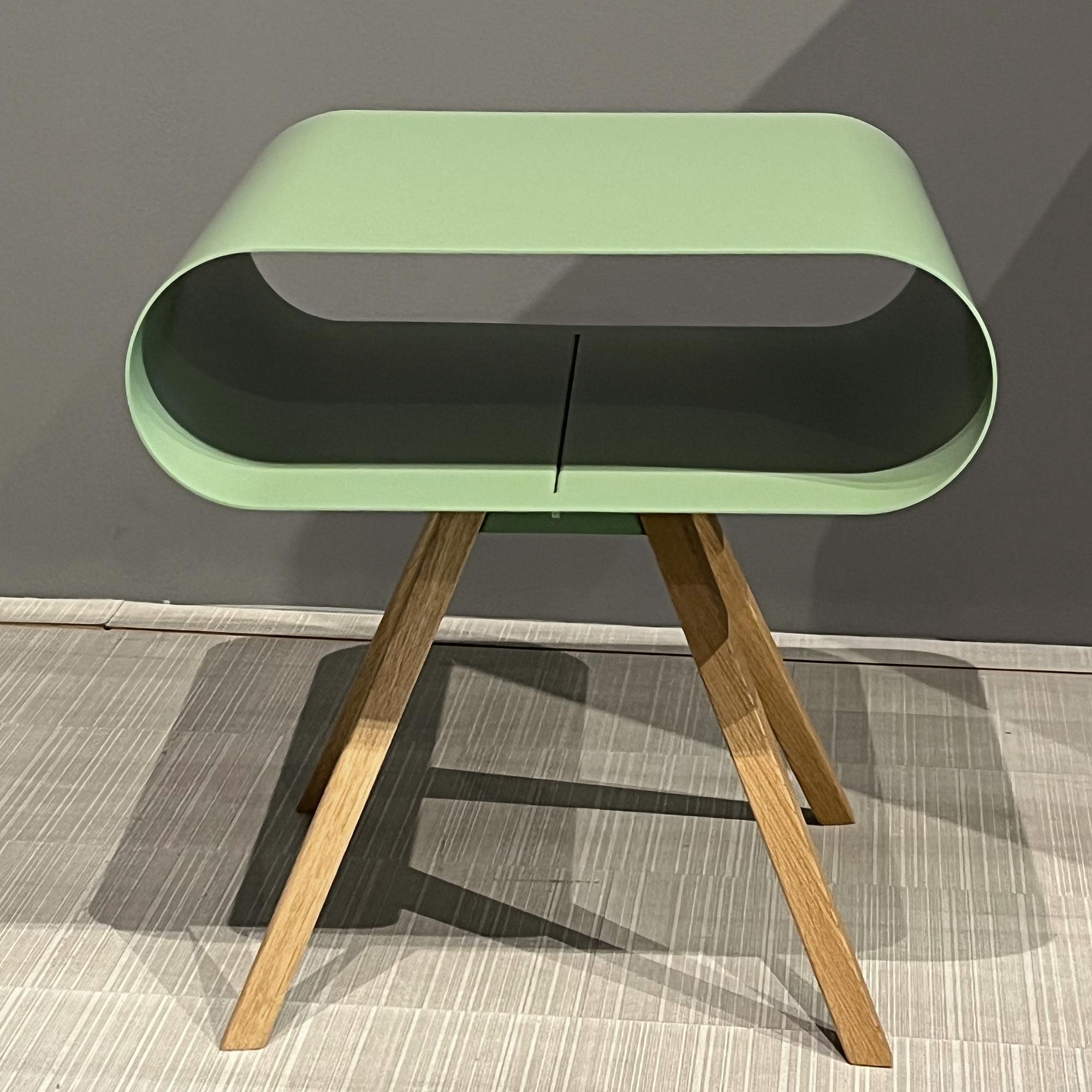 LO 12 Side table Oak wood Steel Pale green 1
