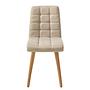 2x Polsterstuhl Doskie II Leinen Eiche Massiv Beige 3