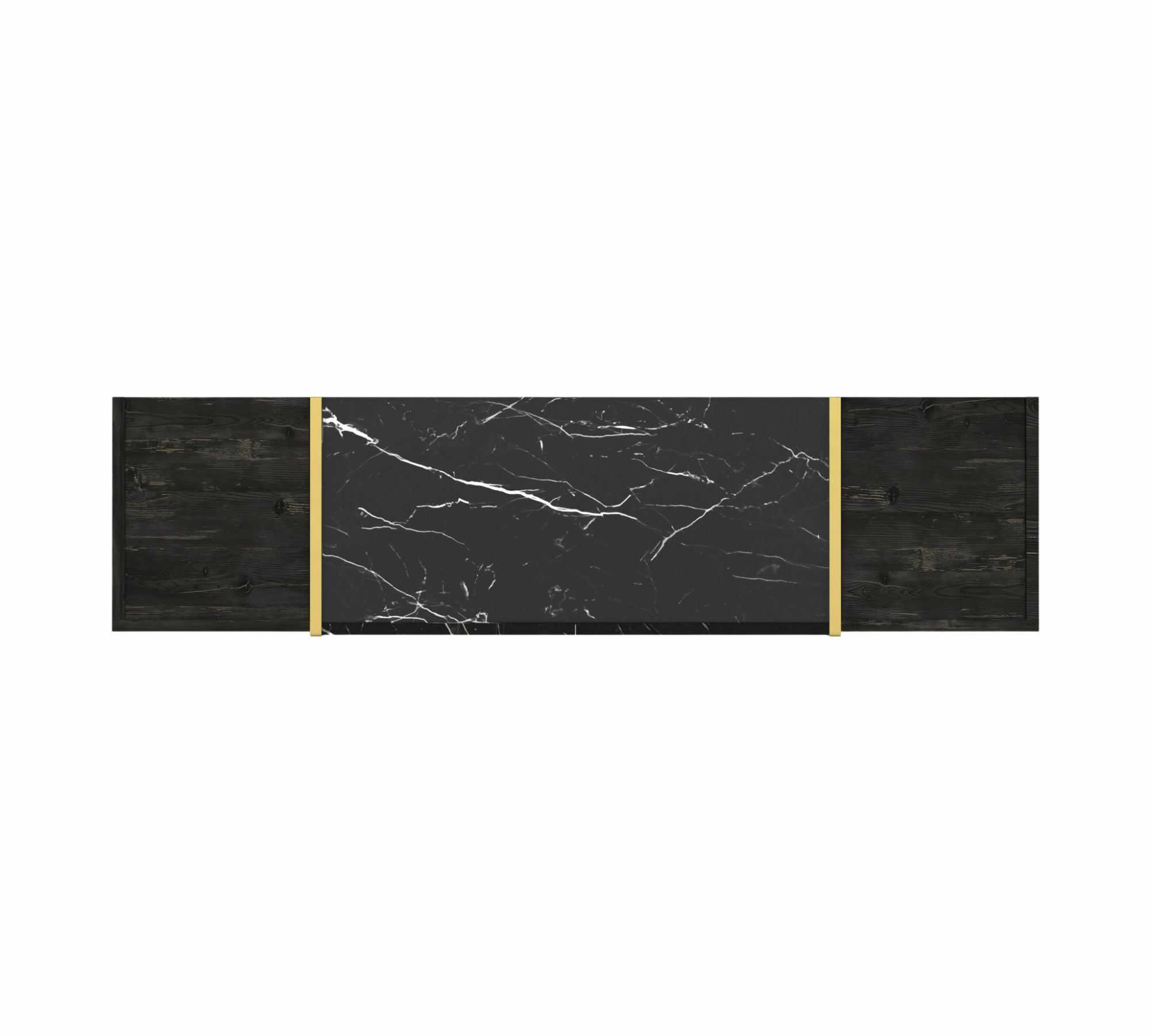 Sideboard Holz Schwarz Marmoroptik 2