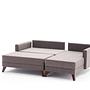 Bella Sofa Récamiere Rechts  mit Hocker Braun 8