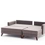 Bella Sofa Récamiere Rechts mit Hocker Braun 8