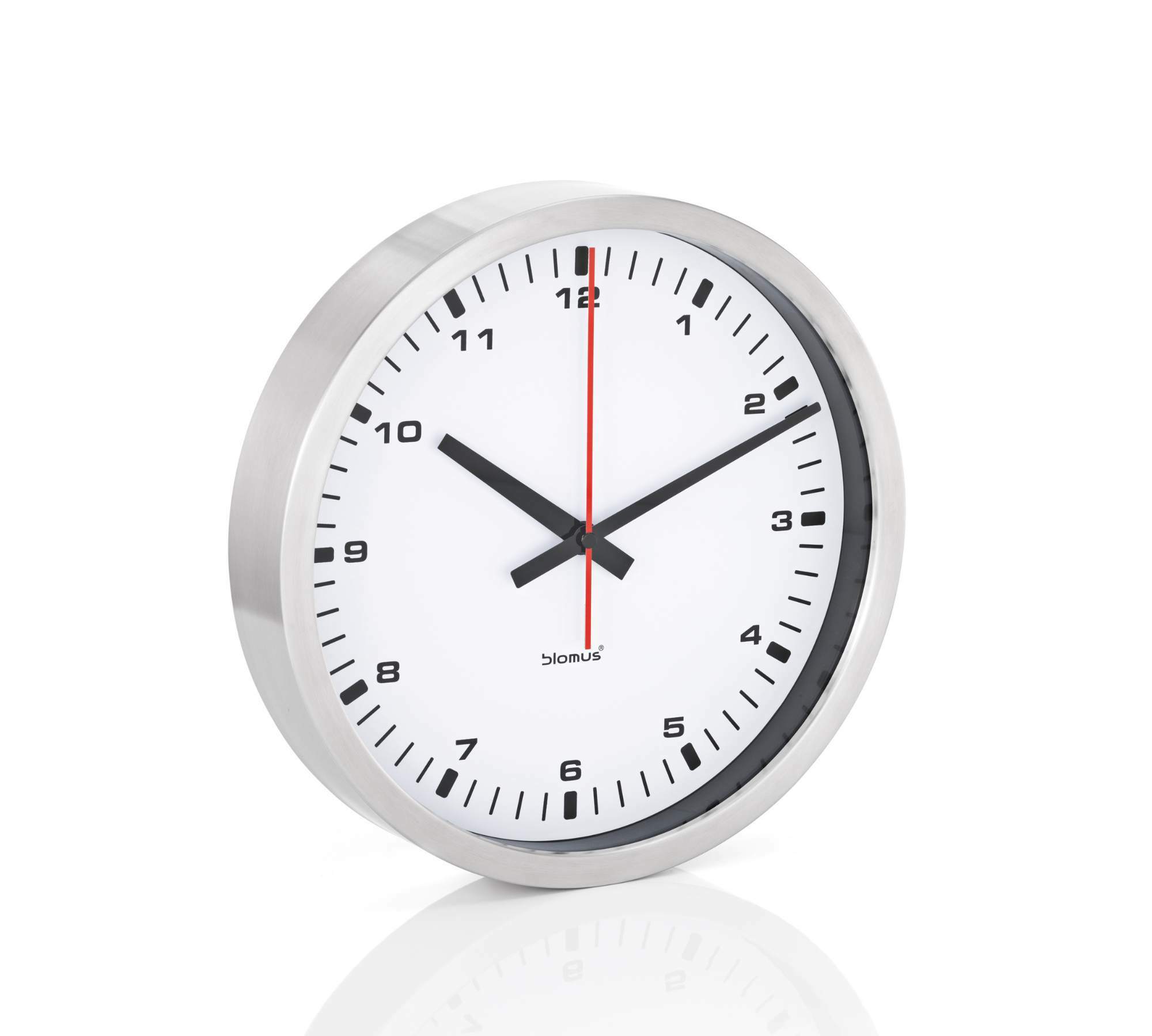 Era Wanduhr Glas Edelstahl Matt Ø 30 cm Weiß 0