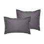 2x Pillowcase Ranforce Cotton Dark Grey 0