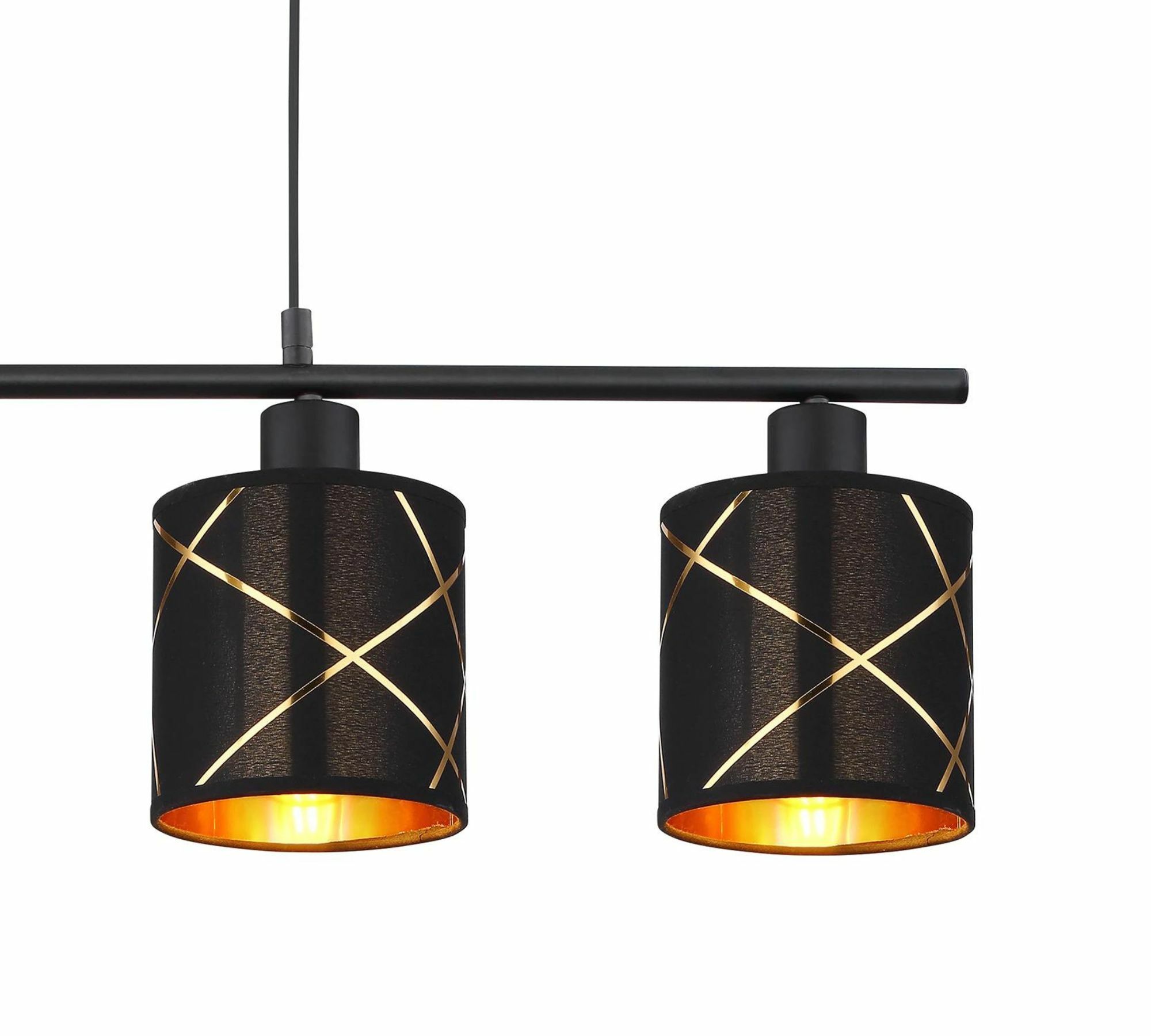 Pendelleuchte 4-flammig Textil Metall 4