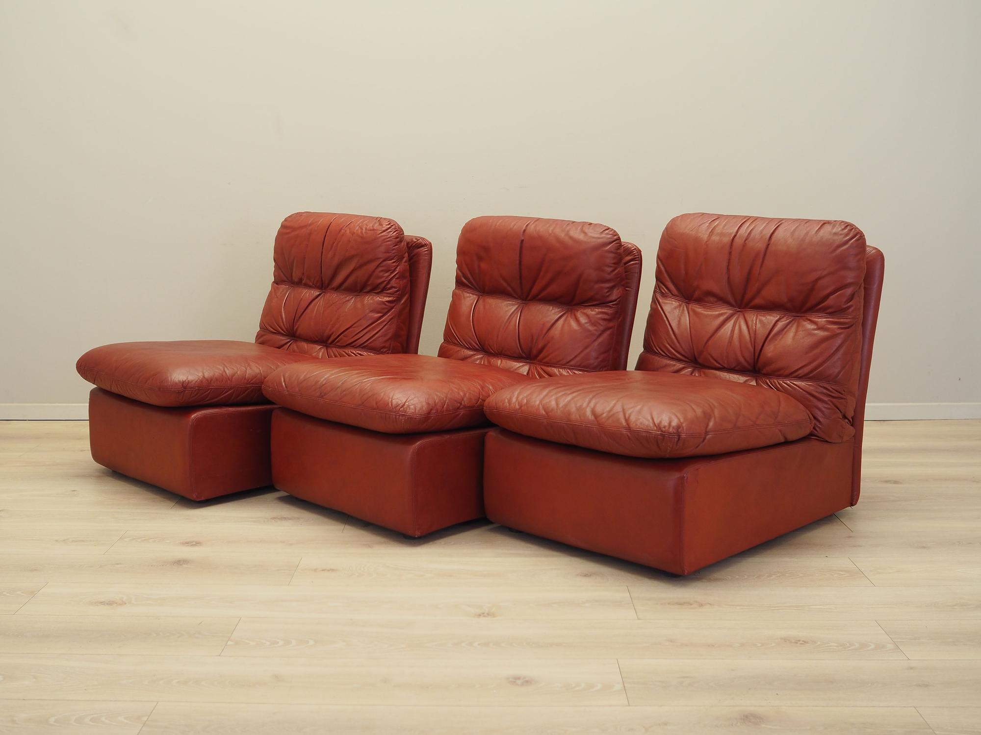 Modular Sofa Leather Brown 1960s 1