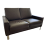 Sofa 2-Sitzer Leder Edelstahl Braun 2