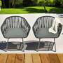 2x Gartenstuhl Metall Textil Schwarz 0