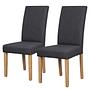 Dining chair Vaboa set of 2 solid oak anthracite 1