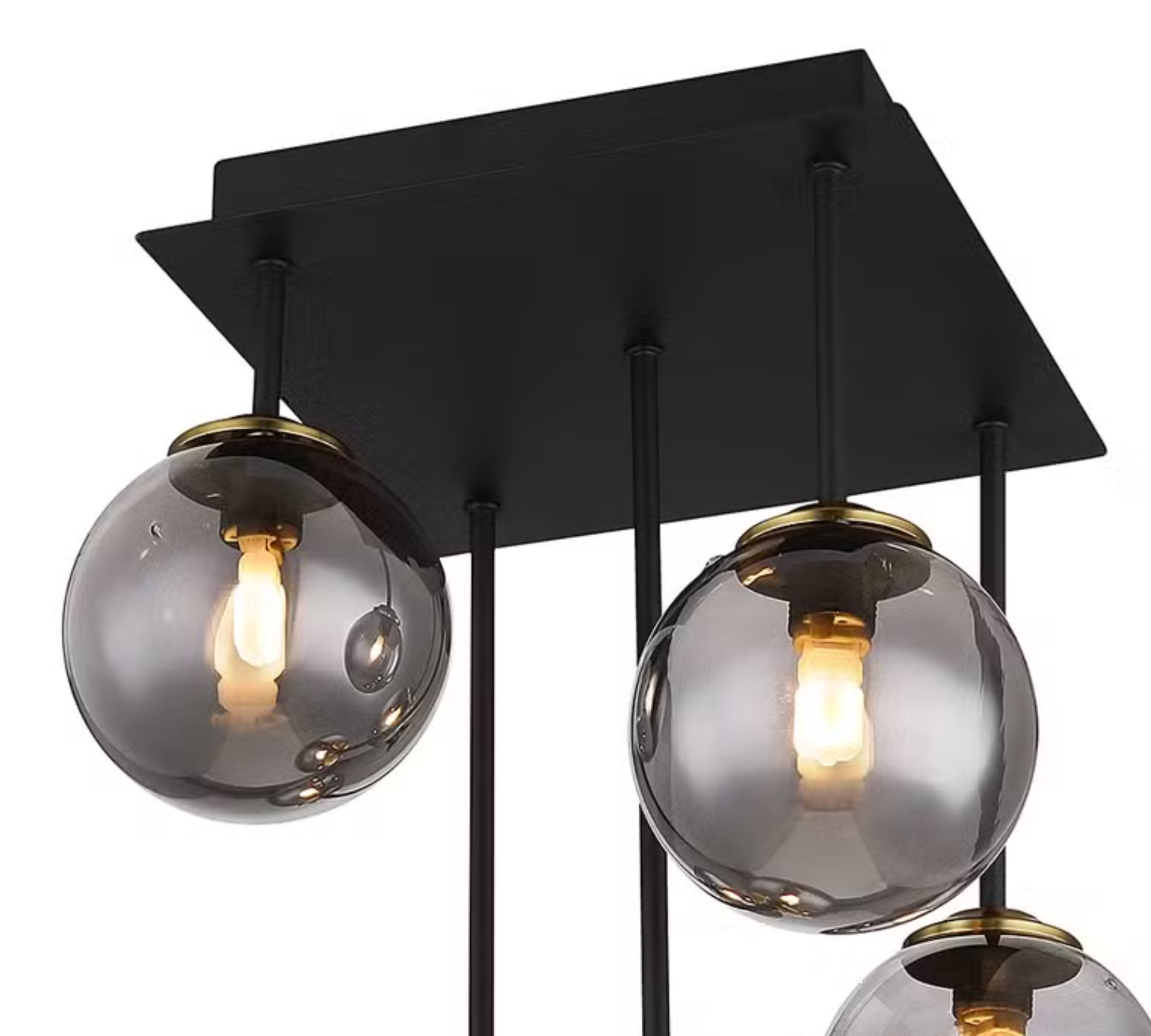 Ceiling light 5-flame colored glass brass 1