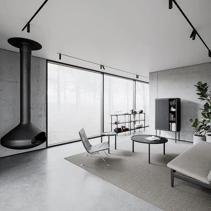 Couchtisch Eschenholz Schwarz Ø90cm 2