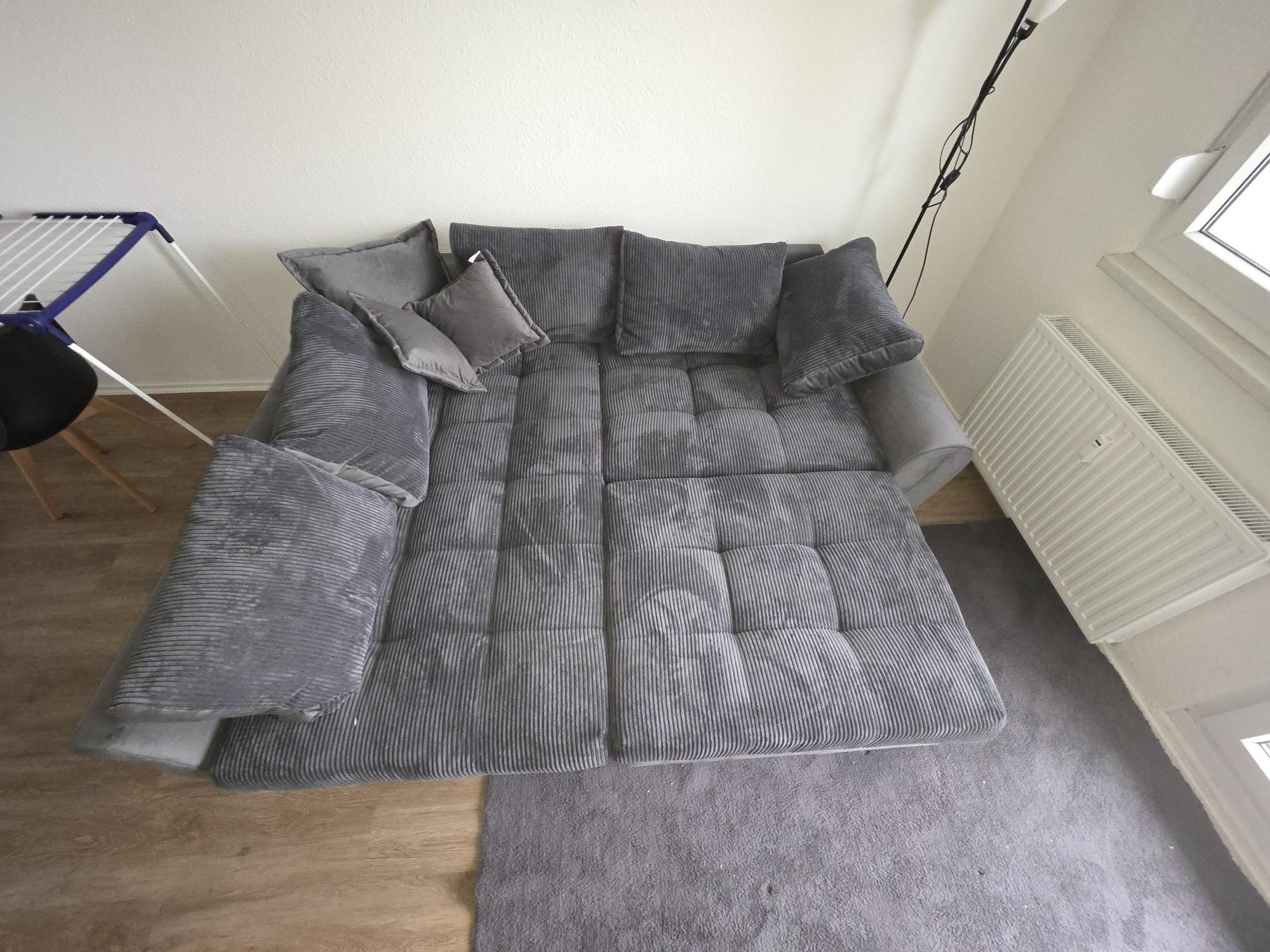 Ecksofa mit Hocker Anthrazit 8