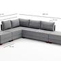 Fly Ecksofa Links mit 2 Hockern Rot 8