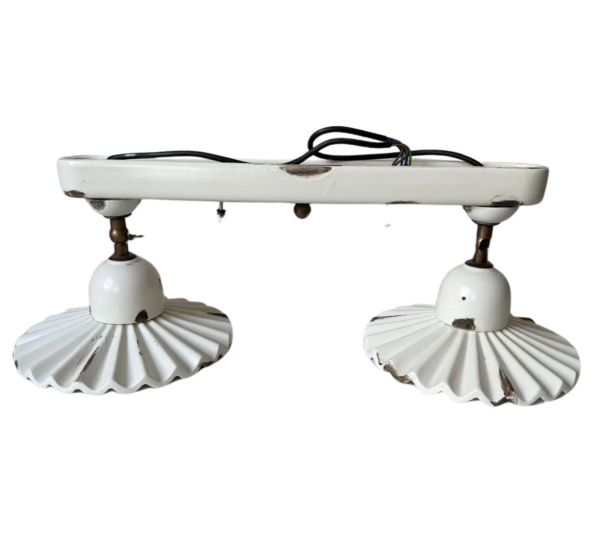 Ceiling light ceramic brass cream 0