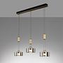 LED-Pendelleuchte Lavin Eisen Rauchglas Schwarz Gold 0