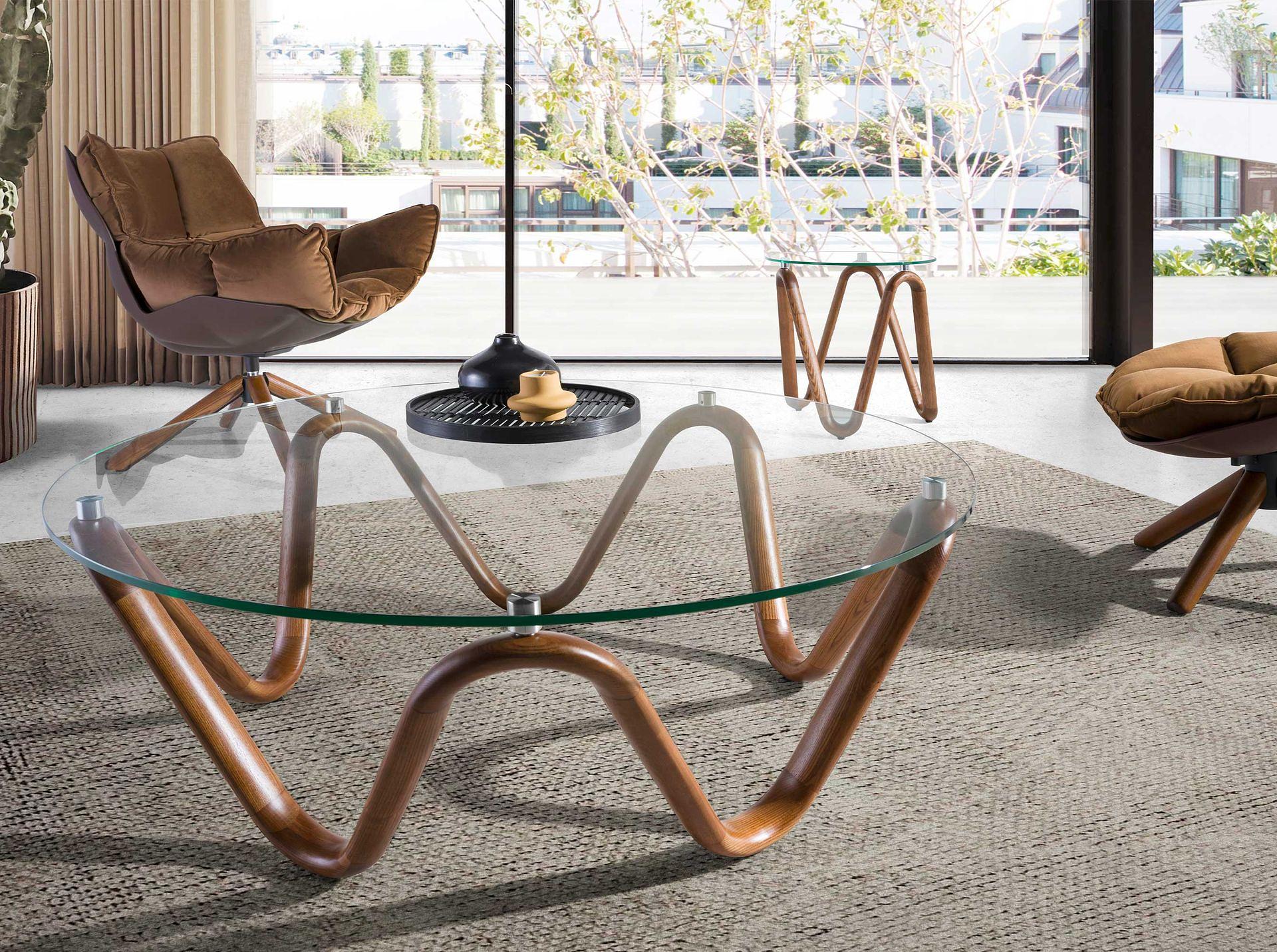 Round side table
Glass walnut 6