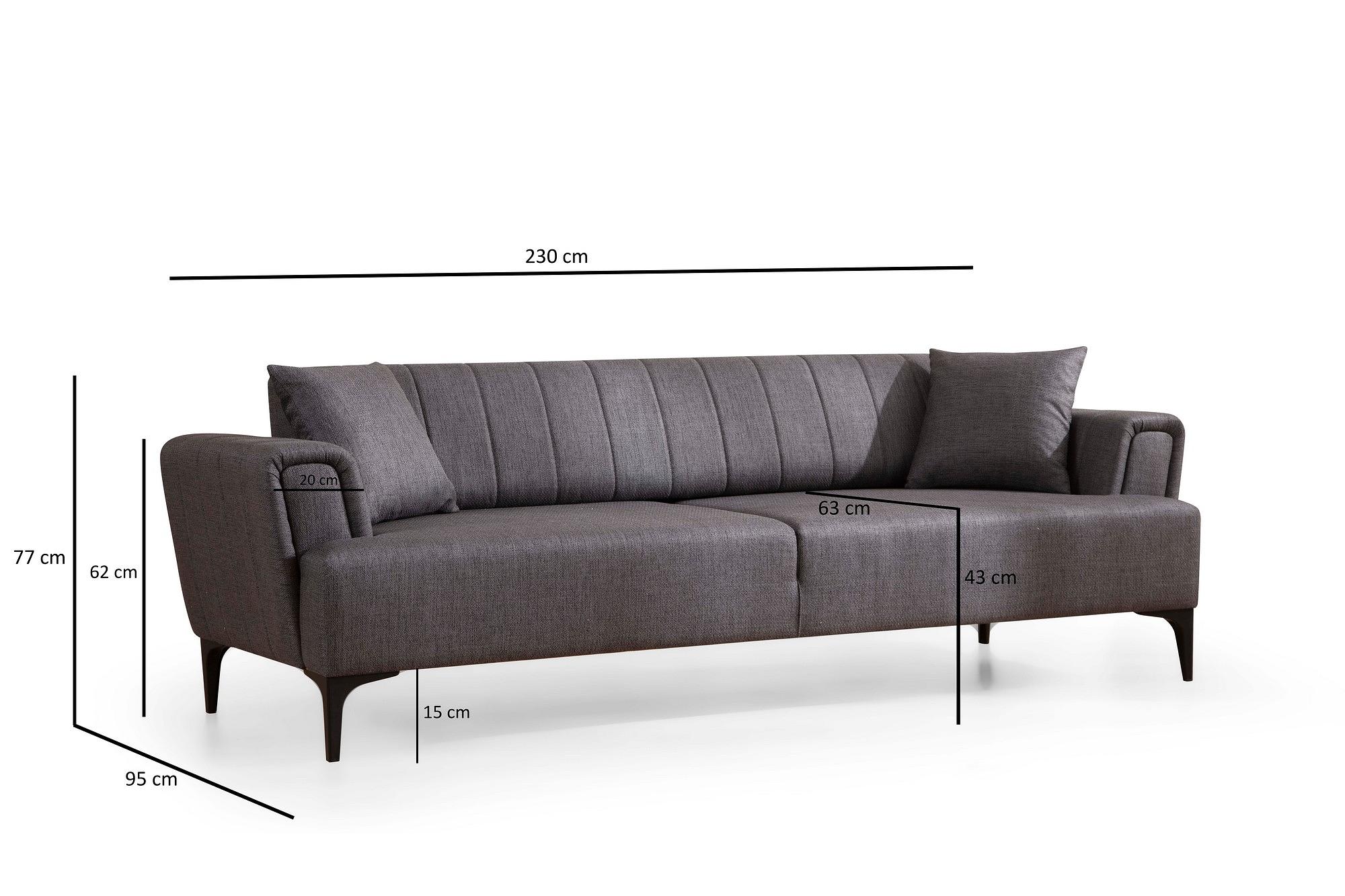 Hamlet 3-seater sofa bed Dark Grey 7