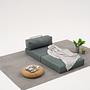 Comfort Schlafsofa 2-Sitzer mit Hocker Petrol 4