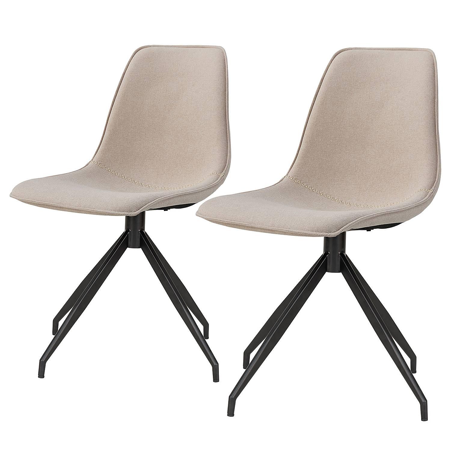 2x Drehbarer Esszimmerstuhl Monaco Stahl Flachgewebe 0