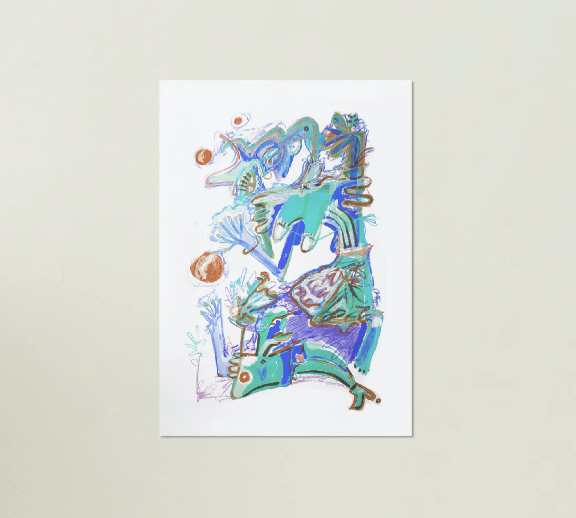 Mamma e bimbo Kunstdruck Mehrfarbig 2