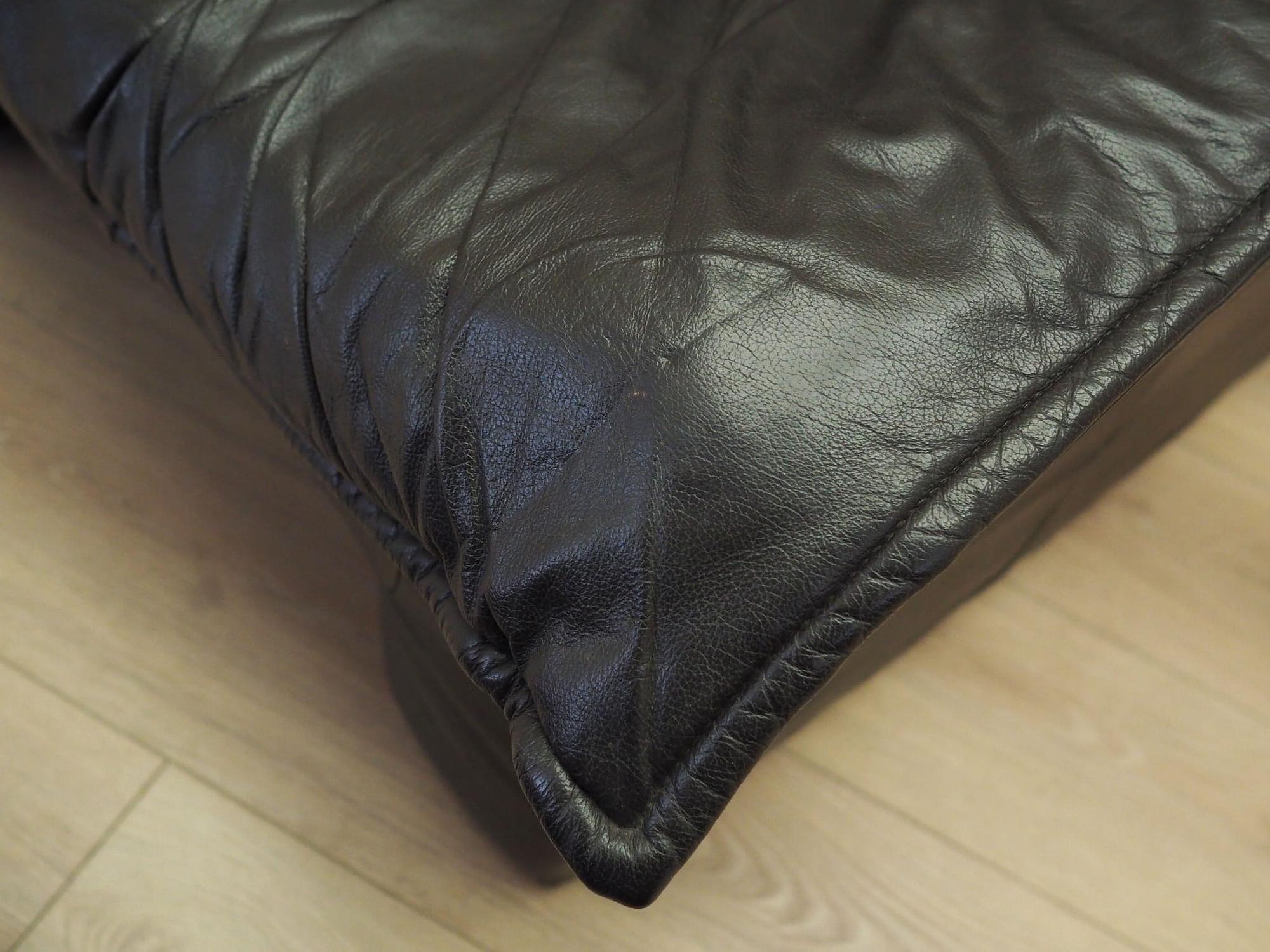 Armchair Leather Black 1960s 13