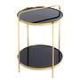 Warwick Beistelltisch Glas Metall Schwarz Gold 0