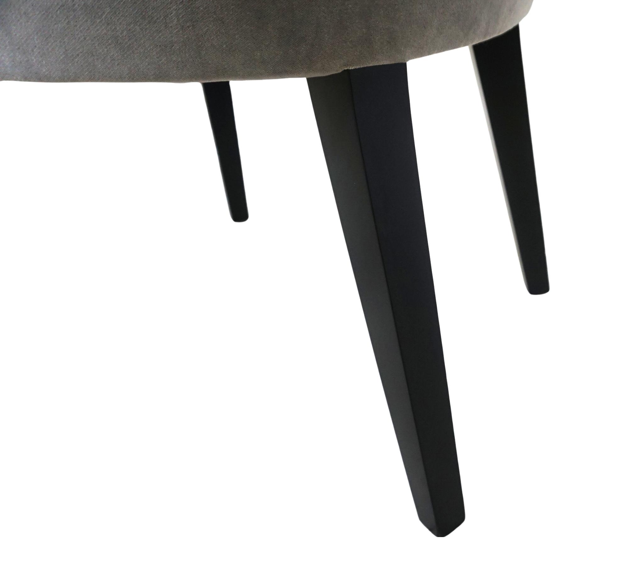 3x Esszimmerstuhl Holz Samt Grau Silber  3