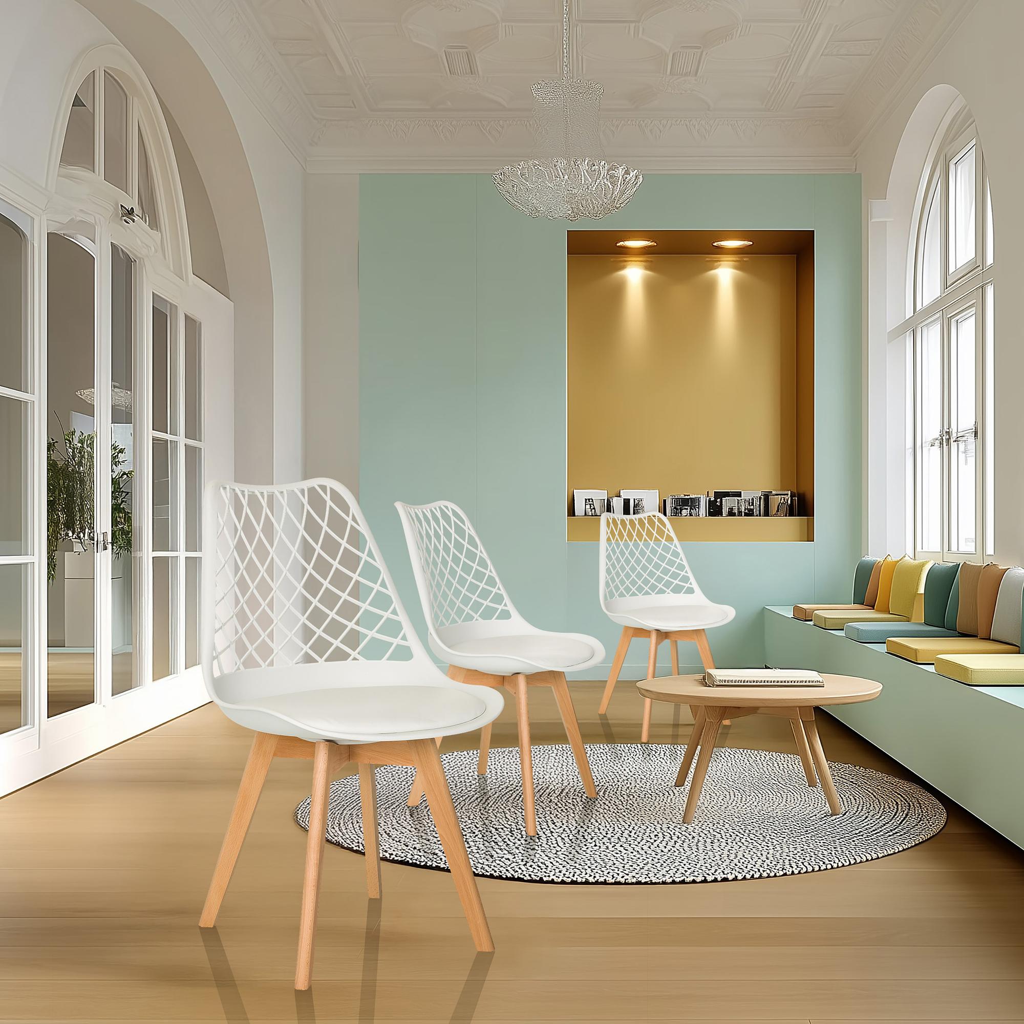 Visitor chair / Shell chair SCANDI HOL Plastic white hjh LIVING 1