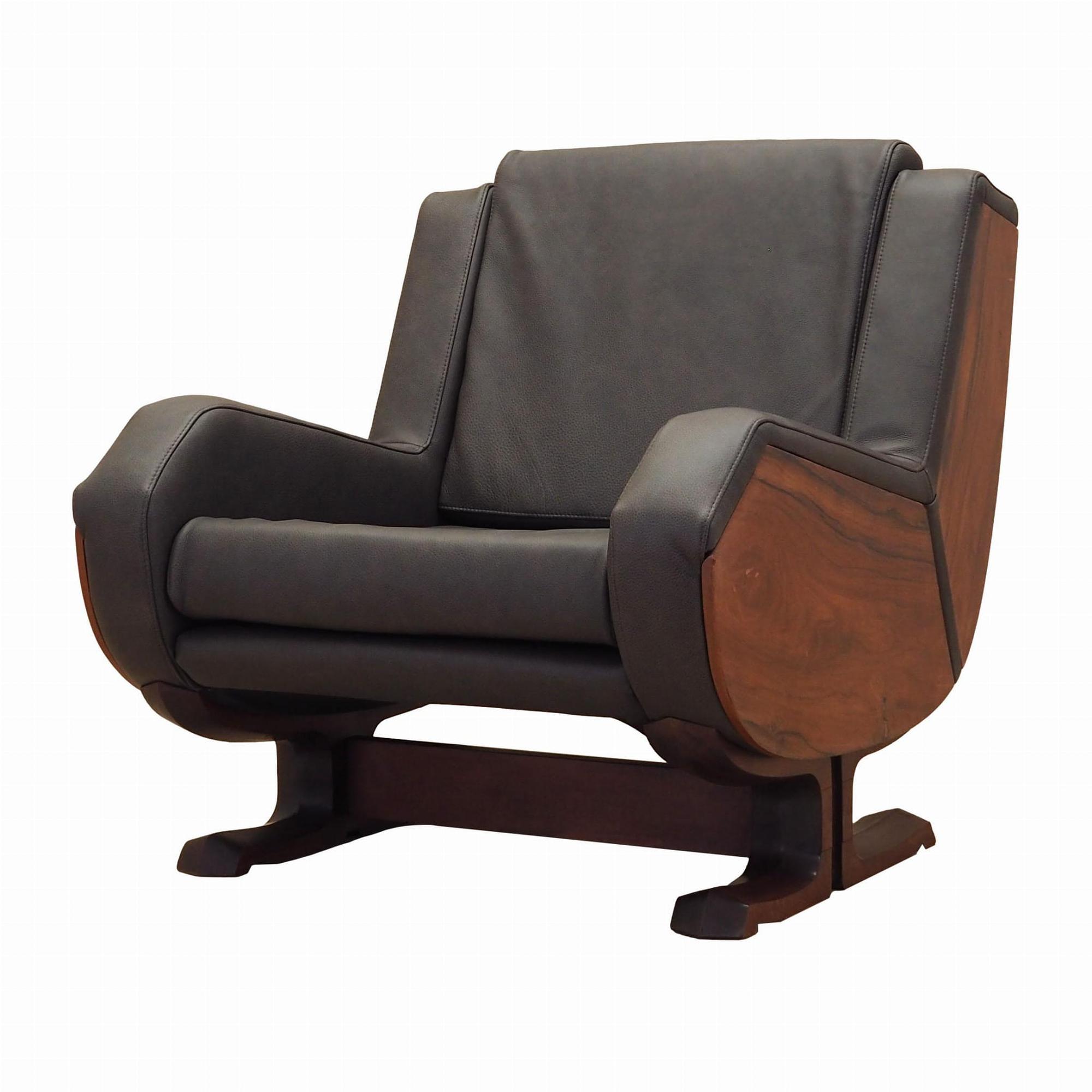 Armchair Leather Dark Brown 1970s 0